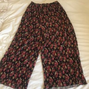 Vintage Floral Wide Leg Pants